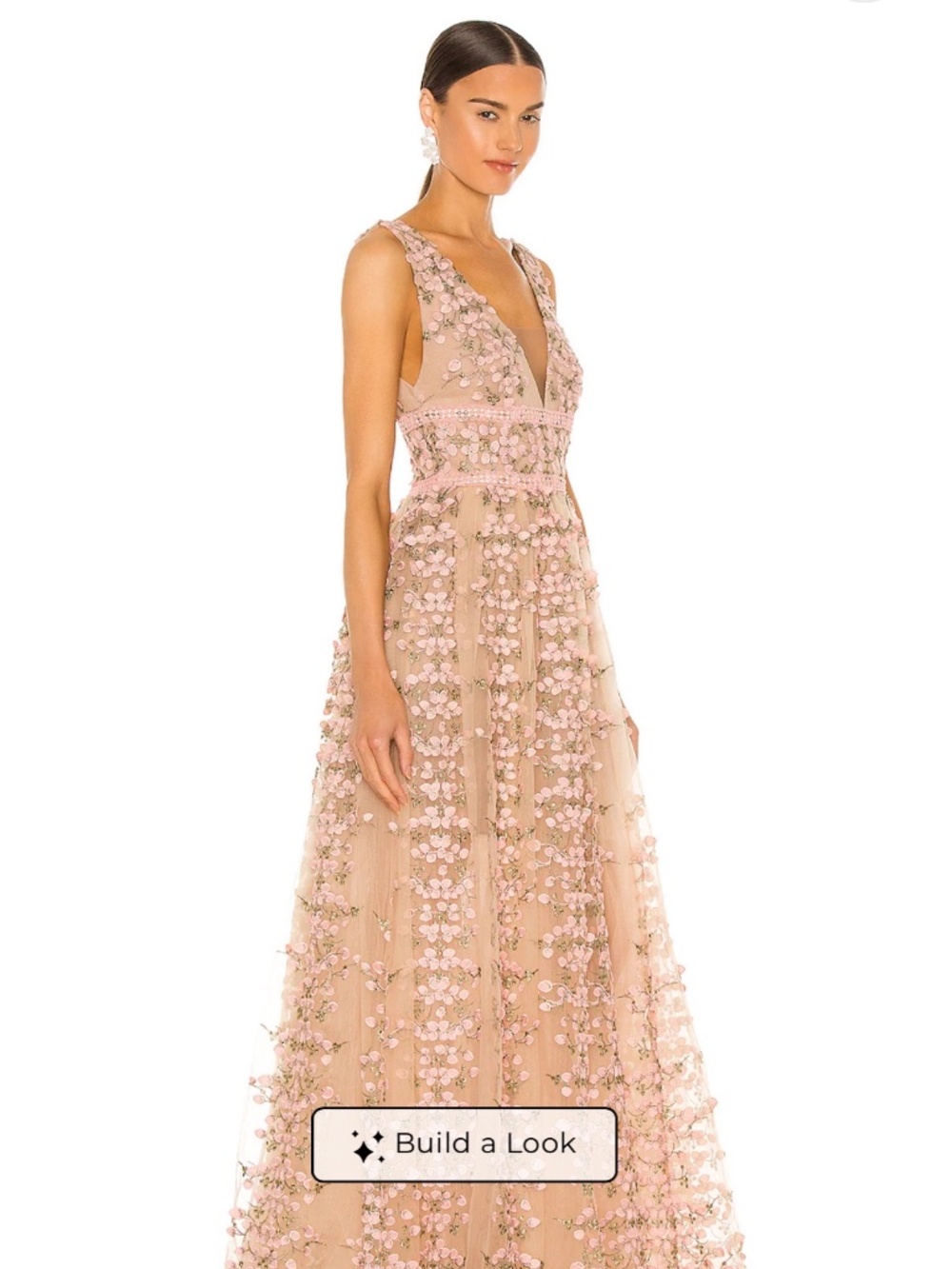 Bronx & Banco Megan Maxi Dress Rose Floral Embroidered Gown Size S - Picture 2 of 13